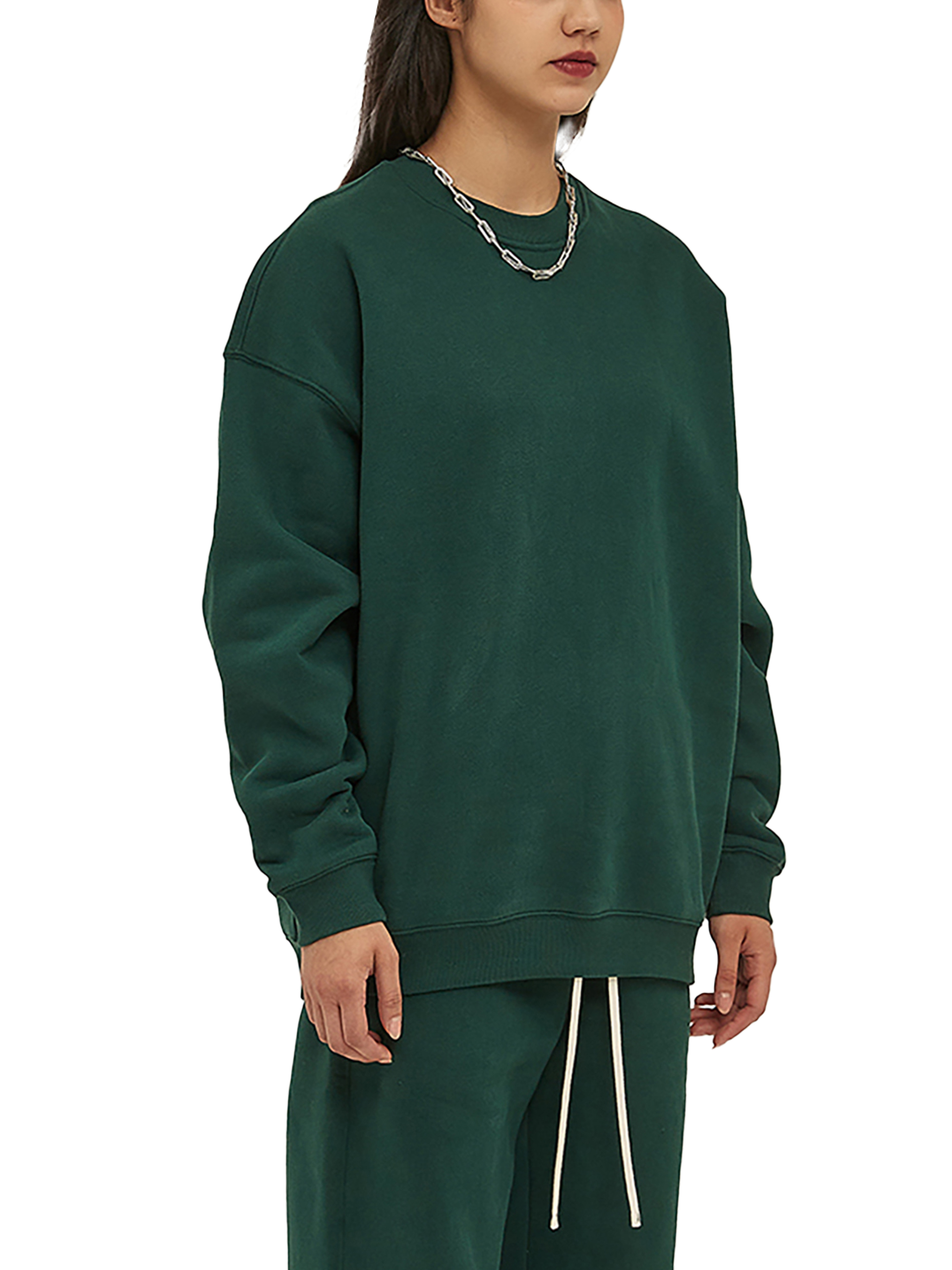 Streetwear Solid Color Fleece Pullover - Print On Demand